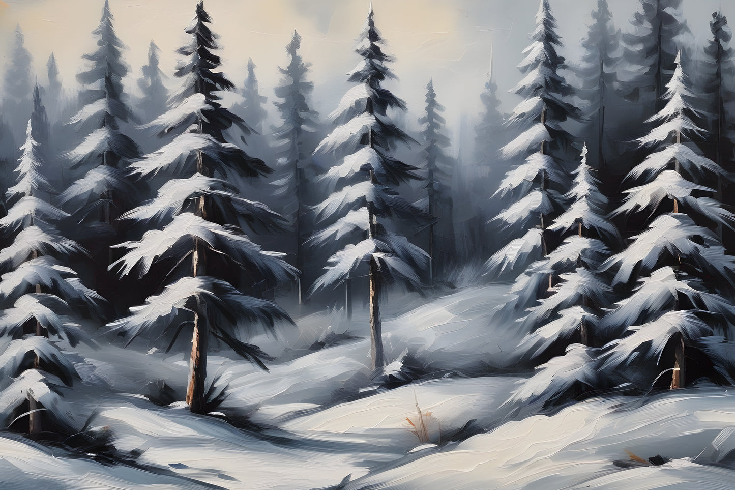 fondo para fotografia navidad pintura bosque pinos