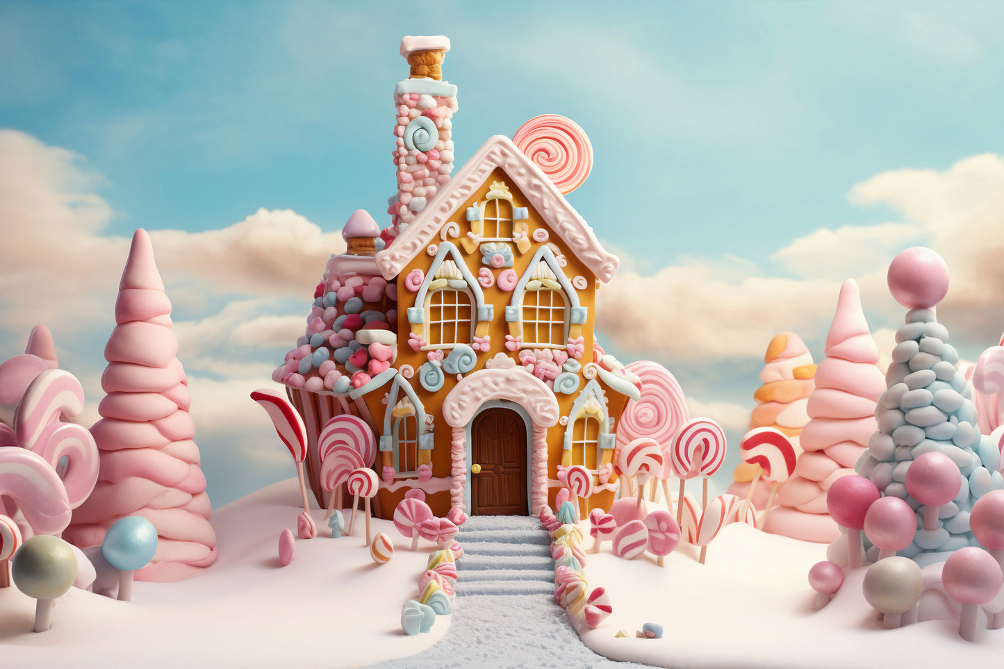 fondo para fotografia casita de dulces