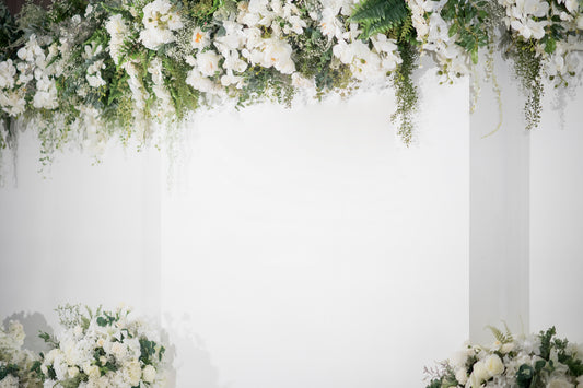 fondo para fotografia boda blanco flores