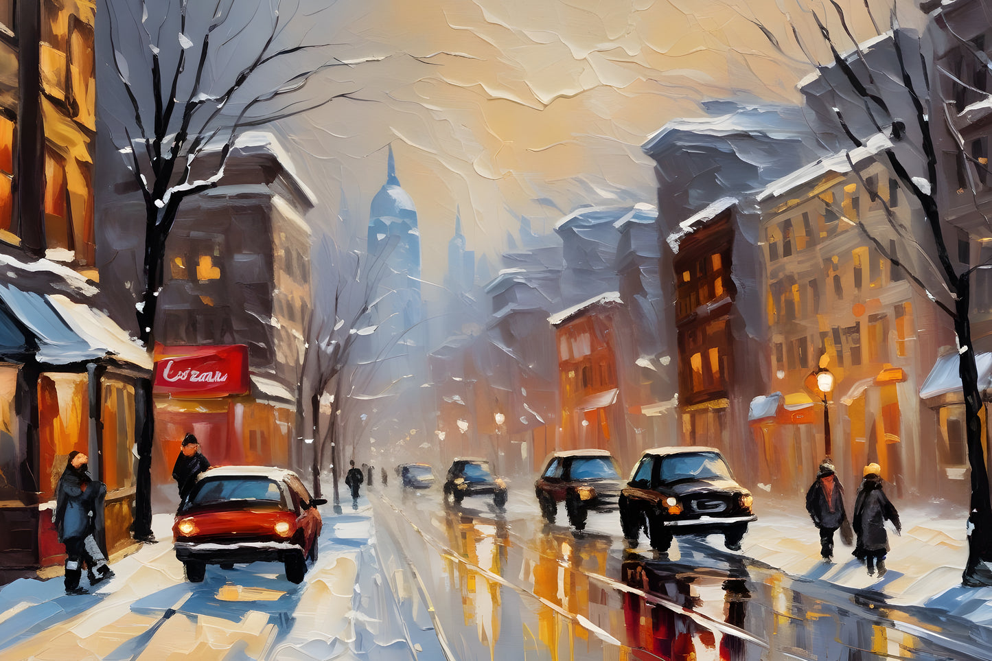 fondo para fotografia navidad pintura ciudad nieve