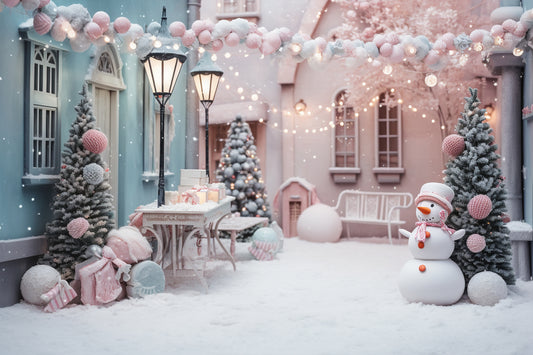 fondo para fotografia navidad mono nieve rosa azul