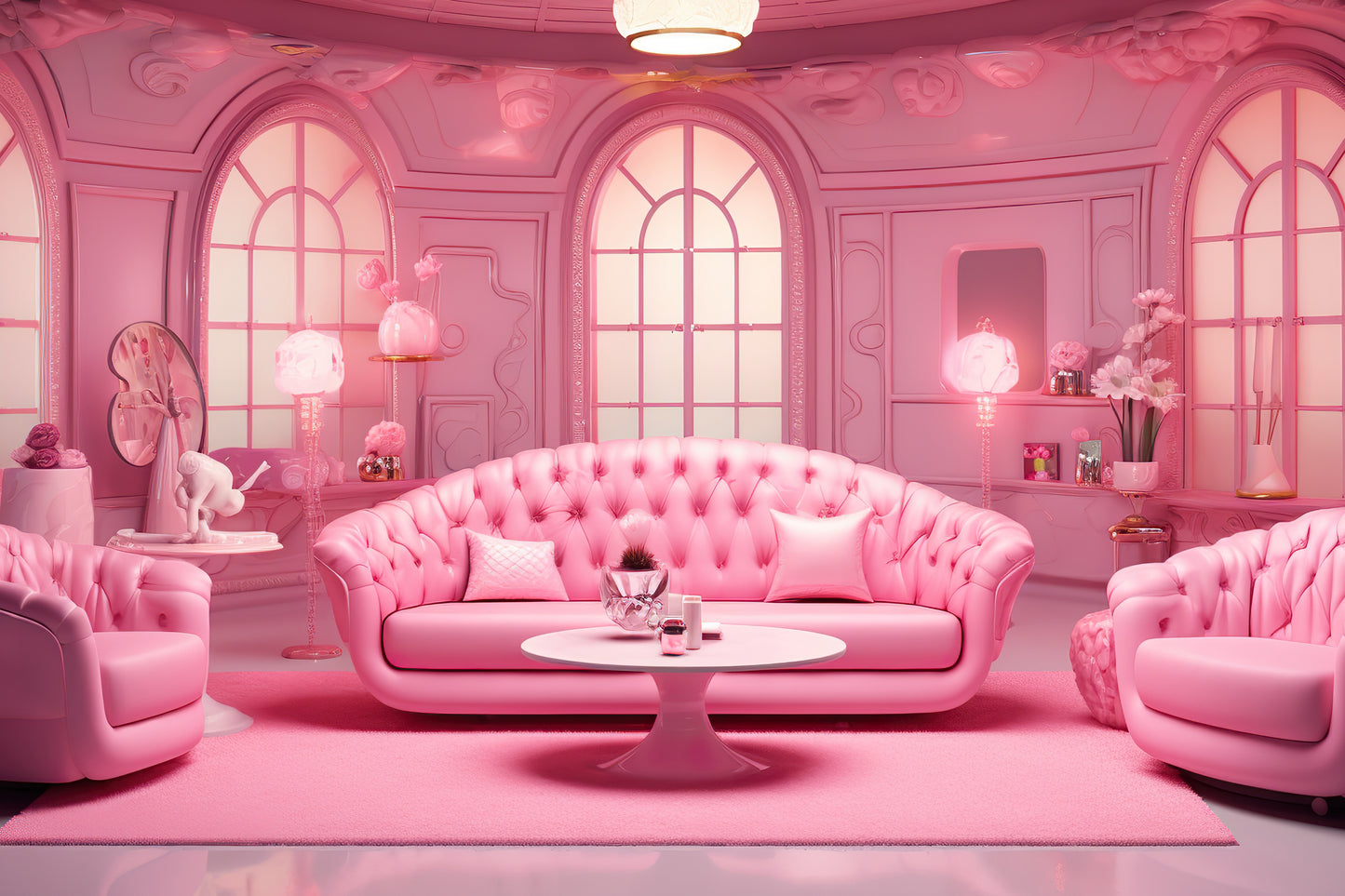 fondo para fotografia barbie rosa sillon